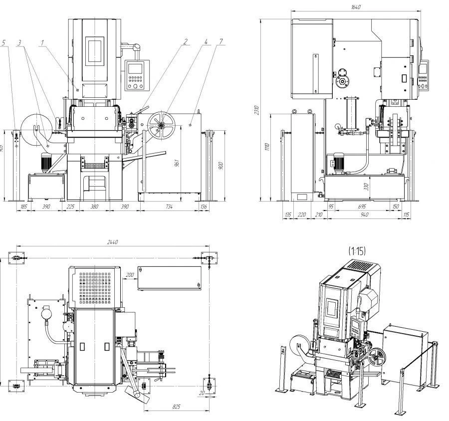 Automatic complex AKKI 5523.01 on the basis of single crank double-acting non-sloping press KI5523