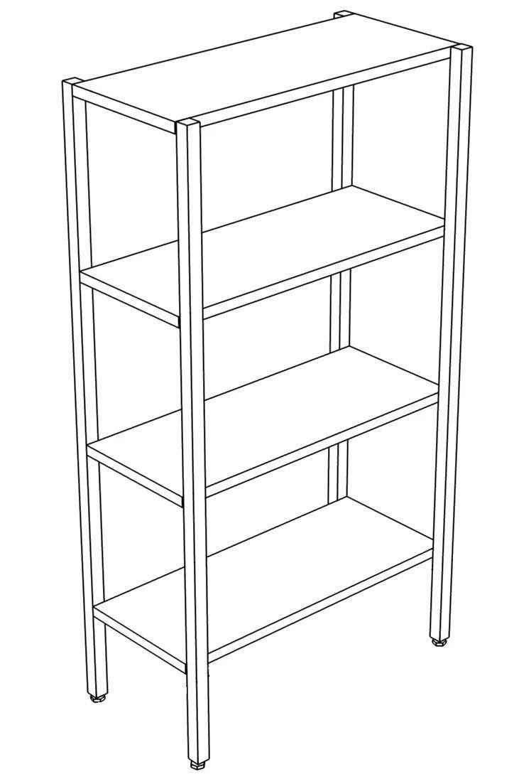 Wooden shelving unit