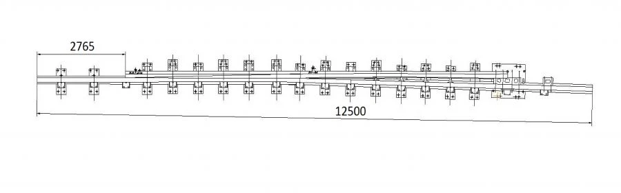 Curved frame rail of P65 type with straight shank of SP525-09 project