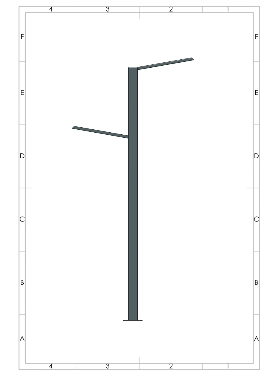Steel outdoor lighting supports OTKVf 180-9,0-1/1-180