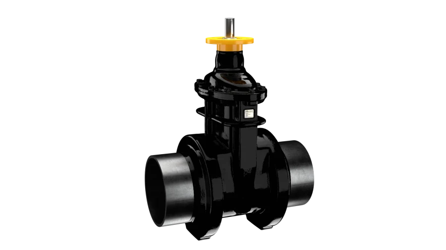 Rubberised wedge gate valve for gas supply 31vch24r1 with reinforced type coating, with steel spigots, nominal pressure