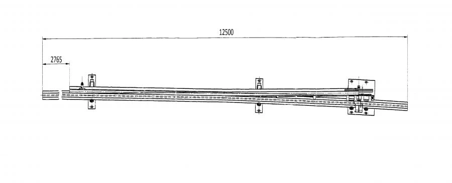 Curved frame rail with straight shank of project 2768.02.000-01