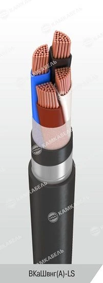 Power cable with copper conductors, insulation made of polyvinylchloride plasticate of reduced fire hazard, for rated alternatin