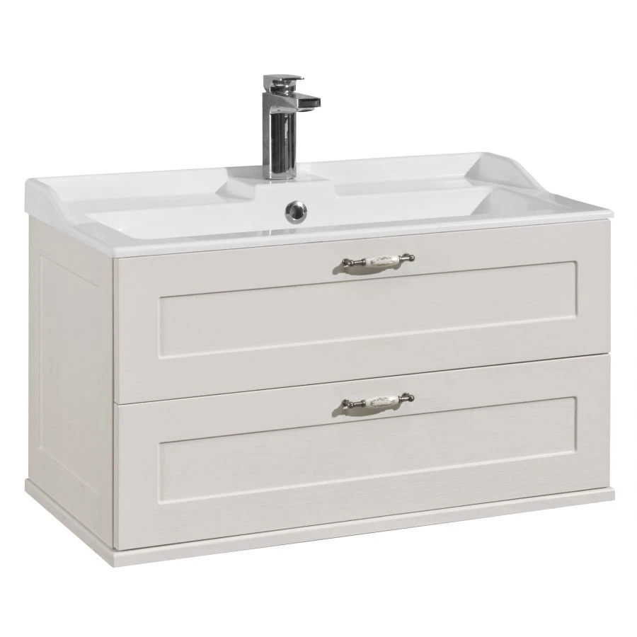 Cabinet under sink Aquaton Leon 80 oak white 1A186301LBPS01.A186.3.01L.BPS.0