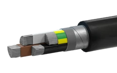 APvBShv power cable with aluminium conductors, with insulation made of cross-linked polyethylene and protective hose made of pol