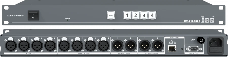 SW-412AS2E Switch 4 in 1 symmetrical stereo audio signals with branching into 2.
