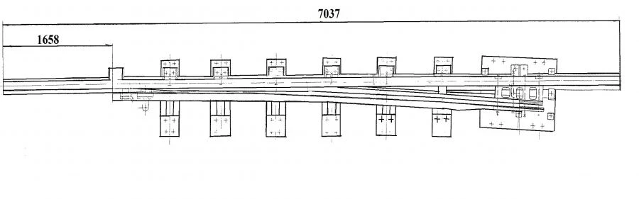 Straight frame rail with curved shank of project 1909.01.010-01