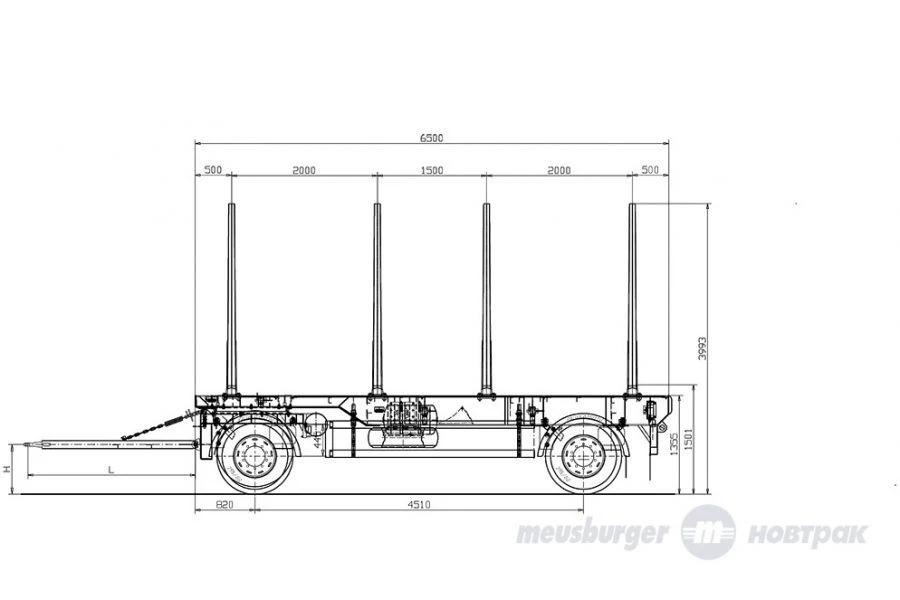 Two-axle AW-24H sorting trailer