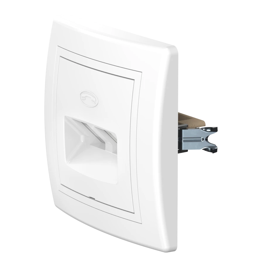 CADUCEUS ALING PRESTIGE Flush-mounted double telephone socket 2xRJ12 6P2C, white, art. 611.000