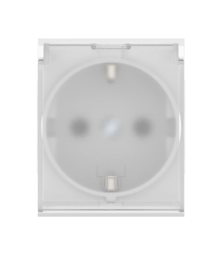 CADUCEUS ALING MODE Flush-mounted socket outlet with earthing switch without cover with transparent cover 16A, 250V~, 2M, white,