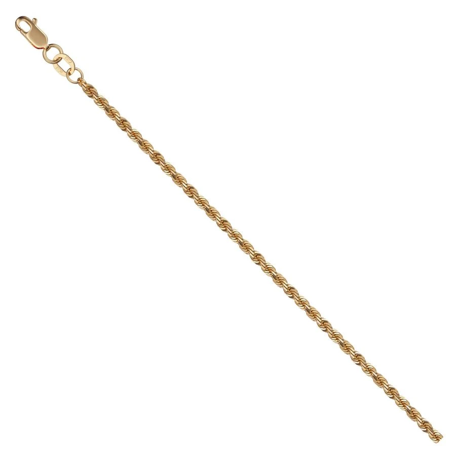 Hand jewellery in 585 gold Bracelet green Korda with diamond facet NB17-080 0.4MM 17CM 2.93G