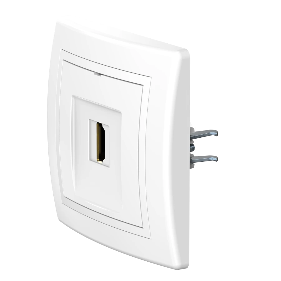 CADUCEUS ALING PRESTIGE Flush-mounted socket outlet with Keystone HDMI module type A-A, white, item no. 6163.000