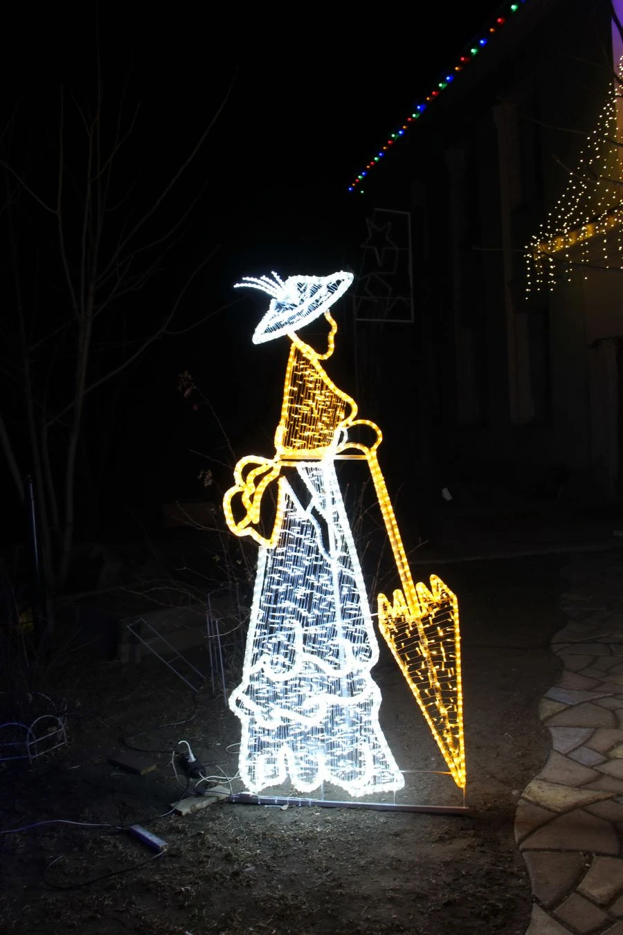 Illumination frame "Lady" - decorative street lamp, installed as an independent stationary object