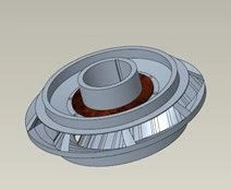 Working wheel complete with washers, floating, MT5A-250, shaft 22 mm, short hub, Niresist / IMPELLER, S/A: FL, MT5A-250, 22 M