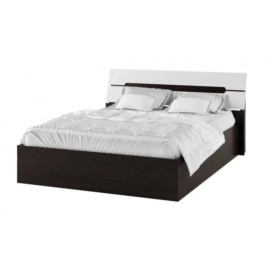 Double bed with padded headrest