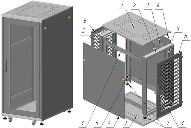 Telecommunication cabinet ??-?-27U-600?1350?800-??