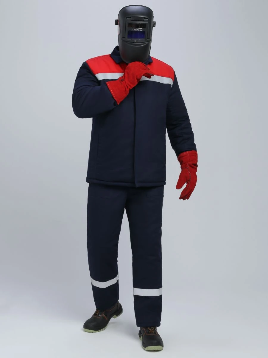 Welder's winter suit Veld-SOP 1 class of protection trousers, t.blue/red , art. 87484787.