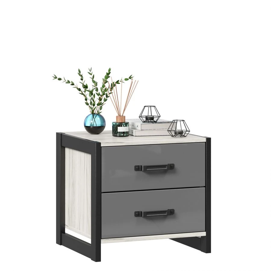 Techno LD.678100.000 Bedside cabinet (Oak Kraft White/Slate Grey )