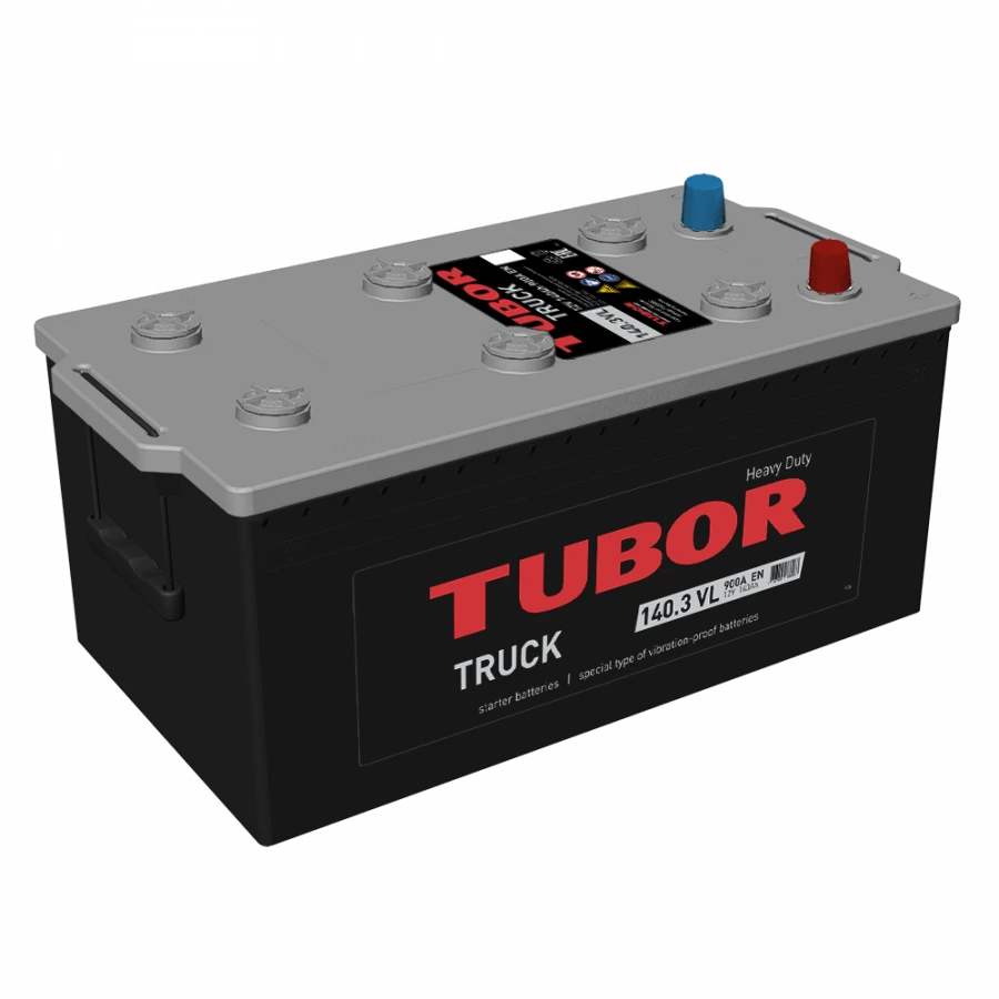 Accumulator battery starter lead-acid TUBOR TRUCK 6ST-140.3(4) VL (EN)