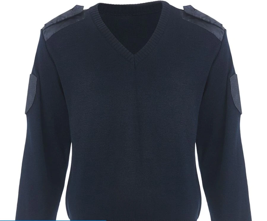 Semifinished product (cut, coupon) of dark blue woolen jumper, type A, for employees of internal affairs bodies of the Russian F