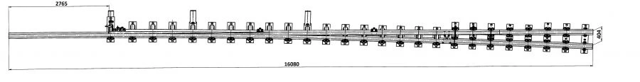 Curved frame rail with straight shank of project H01.001.2000.00-01