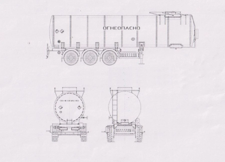 Semi-trailer-tanker PPTSB, type PPTST3, modification 96998-0000010 (without pump) . Axial unit AGOS-3-GT7-00.00.000-01 or