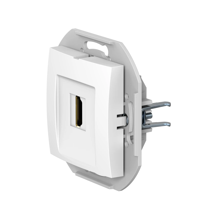 CADUCEUS ALING PRESTIGE Flush-mounted socket outlet with Keystone HDMI module type A-A, white, Art. 60163.0 (mechanism)
