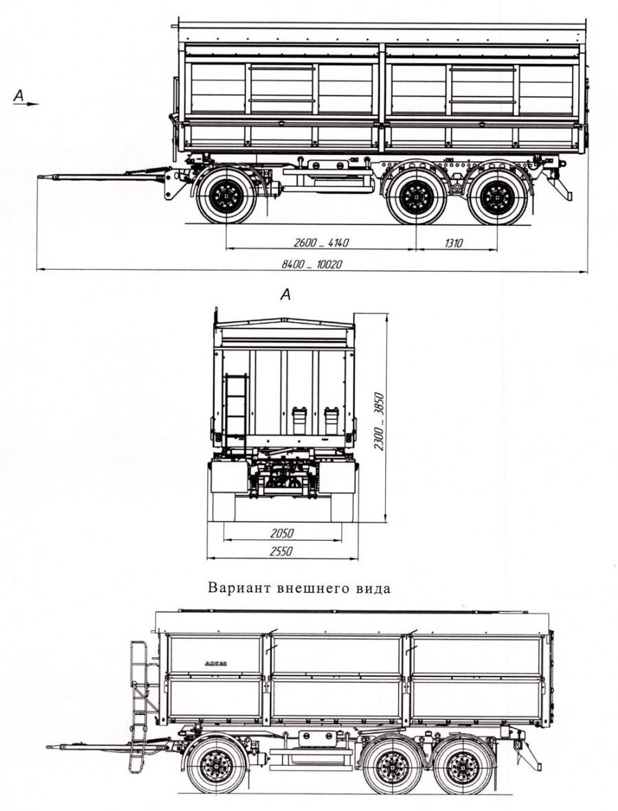 Tipper trailer 8595-42 with CEYLAN AS-1210-225-ST-OV axles with load capacity 12 tonnes