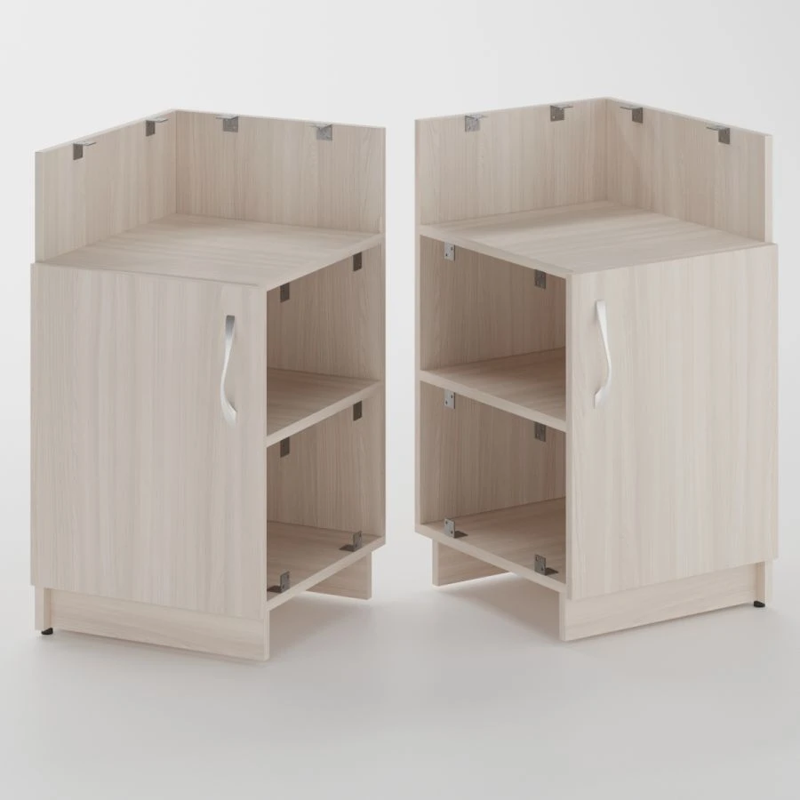 Built-in worktop drawer with 1 niche, shelf with door