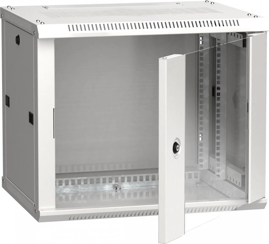 LWR3-09U64-GF ITK Cabinet LINEA W 9U 600x450 mm glass door, RAL7035