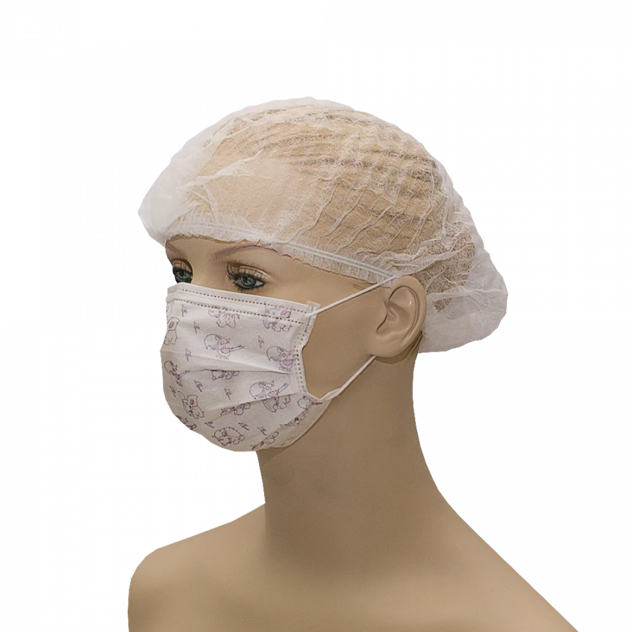 Non-sterile medical mask of non-woven materials "GEXA" (three-layer, with elastic band, with a pattern)