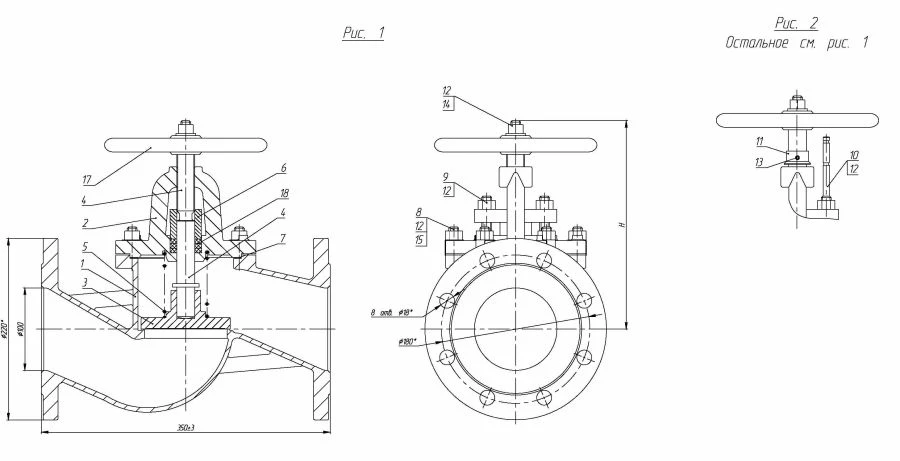 Non-return shut-off flanged bore valve with indicator DN 100 PN 10 series 458 (KMIA.491925.003-03)