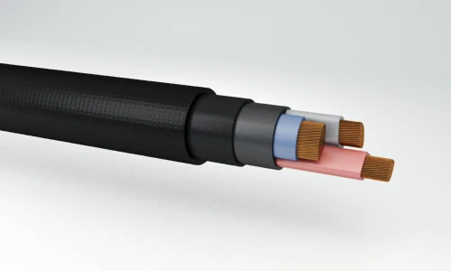 Power cables with copper conductors, low smoke and gas emission, with polyvinylchloride insulated conductors, not spreading comb