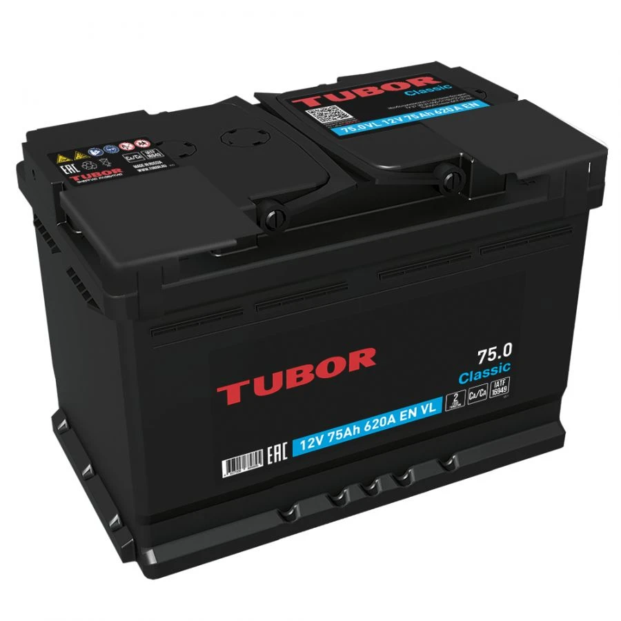 Accumulator battery starter lead-acid TUBOR Classic 6ST-75.1(0) VL