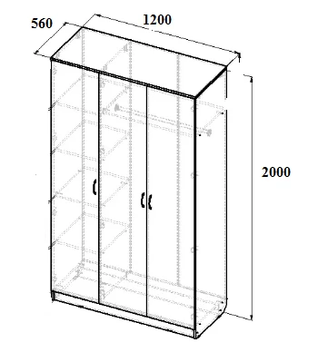 Closet 3-sectional