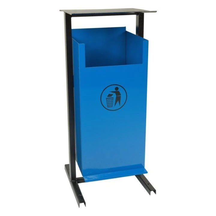 Metal rubbish bin