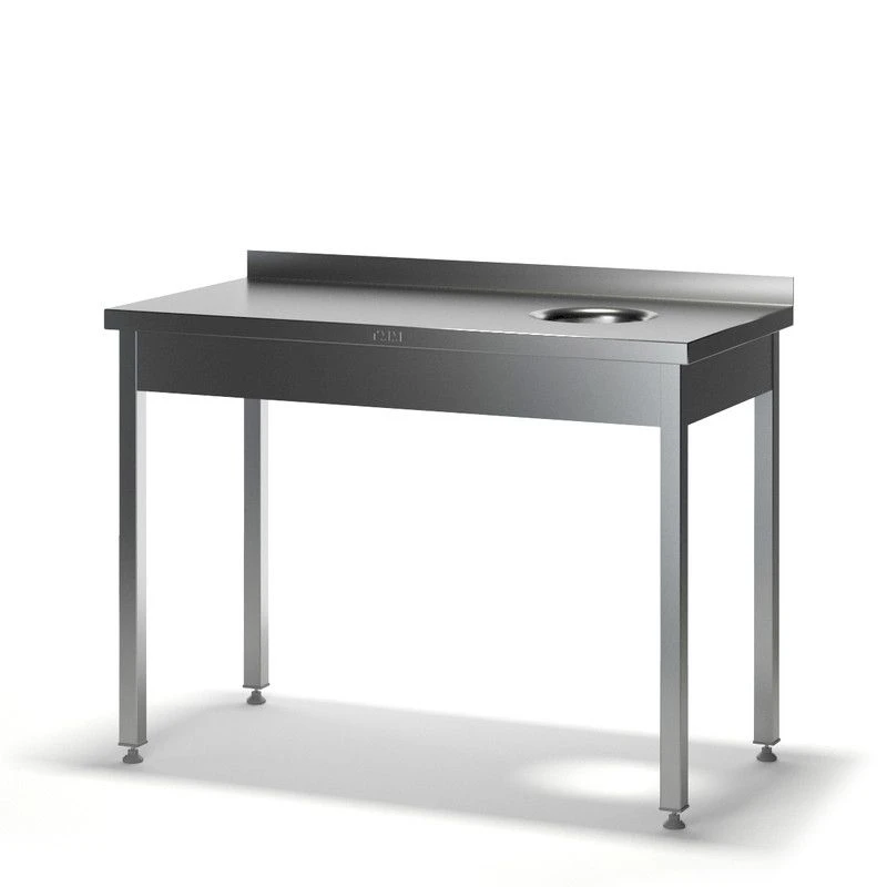 Waste collection table CCO-2 with stainless steel edge