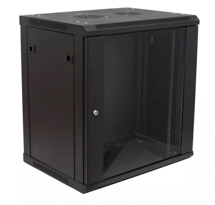 Telecoms wall cabinet 12U, 600x450x635 (WxHxH), article number SNR-TWC-12-SF-R-B
