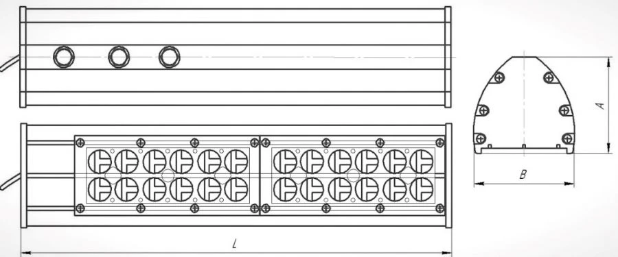 LED cantilever outdoor luminaire DCU URAL-SP 08-095-40-Sh1 UHL1