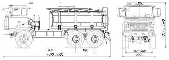 Tank truck for transportation of food liquids (technical water) ??? 4680L3-20 on chassis URAL 4320-4151-79, 4320-4151-81, 4320-4