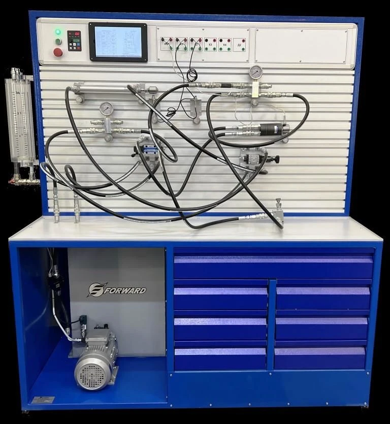 Training equipment for hydraulics and pneumatics