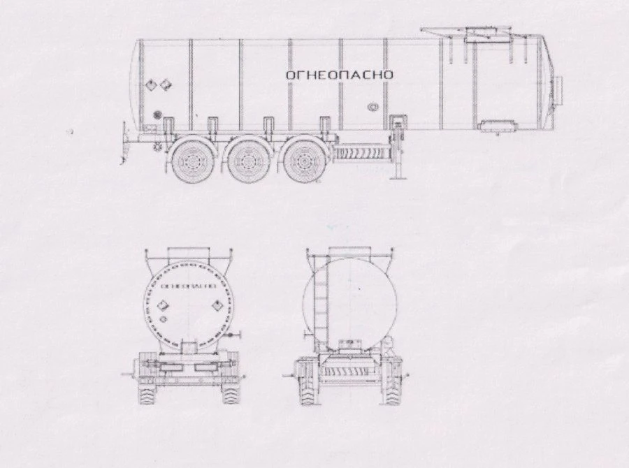 Semi-trailer-tanker PPTSN, type PPTST3, modification 96994-0000010-02 (without pump) . Axial unit AGOS-3-GT7-00.00.000-01 or