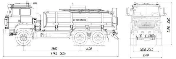 Fuel tanker ATZ 4680L4-11 on URAL chassis 5557-4551-78, 5557-4551-80, 5557-4551-82