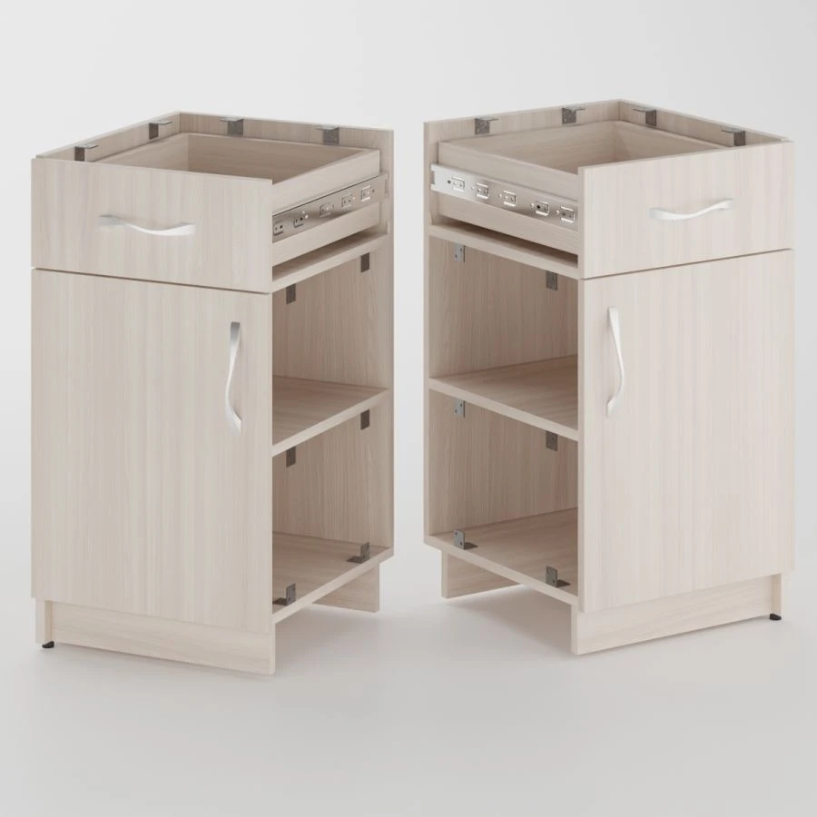 Built-in desk cabinet 1 drawer, 1 shelf with door