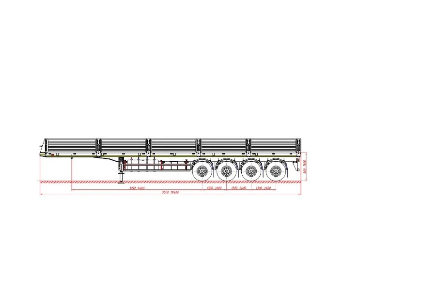 Semitrailer 98132A (loading space design - load-bearing frame, platform, sides)