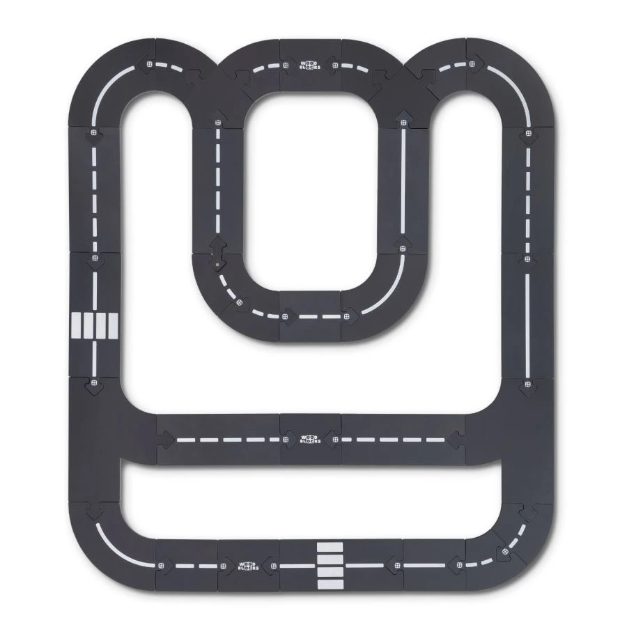 Constructor WOODBLOCKS. Toy road 41 parts.