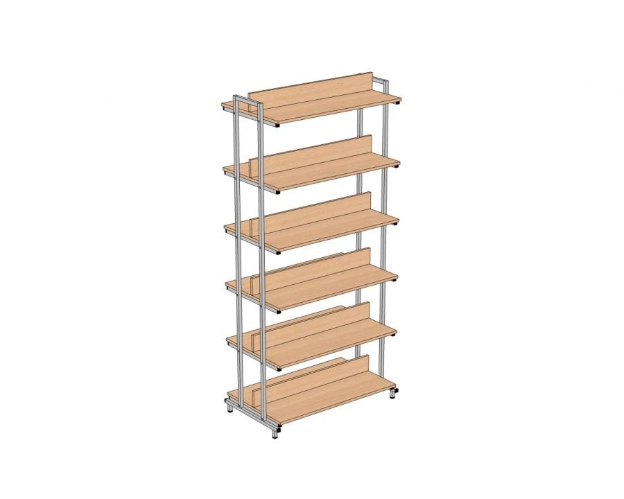 Shelving unit 2-sided 6 shelves 900*520*1950 mm ST2-6