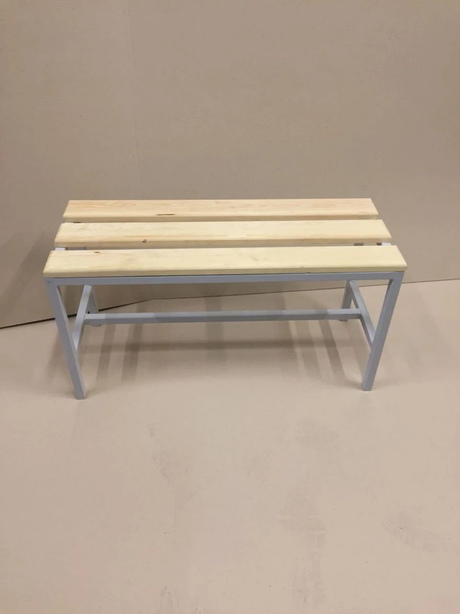 Cloakroom bench (metal, metal-framed, for changing rooms, with backs, without backs)