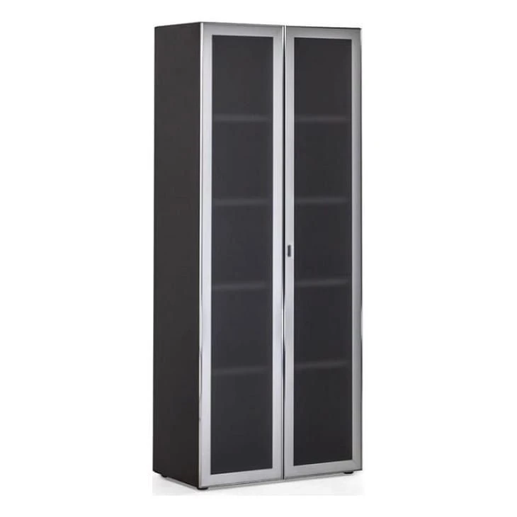 Filing cabinet with glass in aluminium profile Model: SDA of "Edelwood" trademark