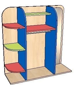 Shelving unit with a crossbar and a mirror "Roast Corner" FN.MDU.01.56.00.00.00.00